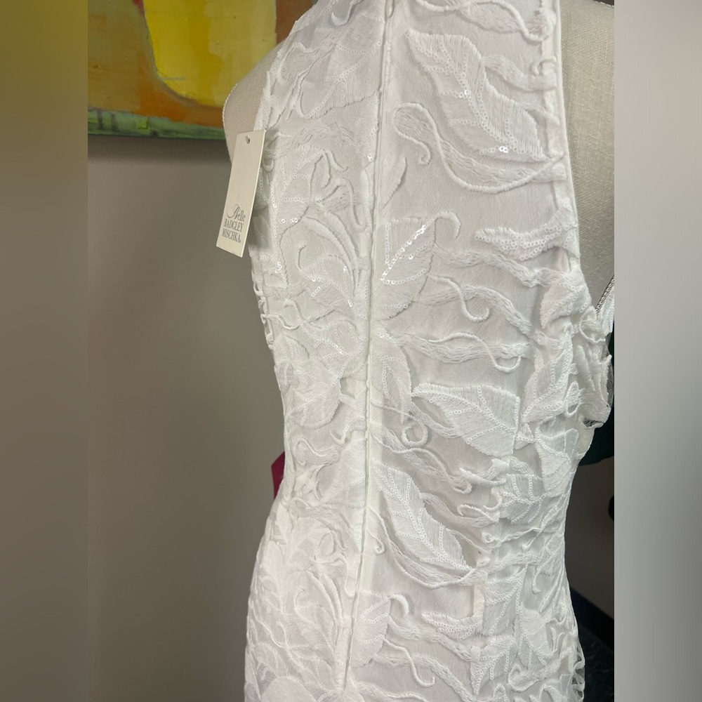 NWT Belle by Bartley Mischka halter neck white formal dress. Size 10 - Picture 5 of 7